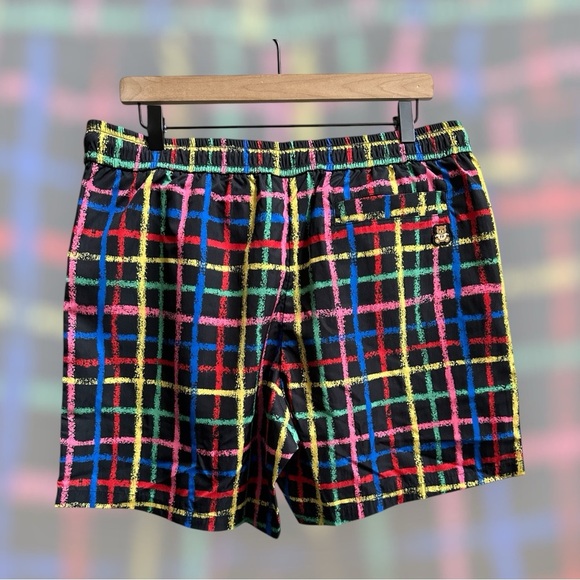 NEW Teddy Fresh Checkered Crayon Multicolor Shorts – Black – Men’s M Streetwear - Picture 2 of 8